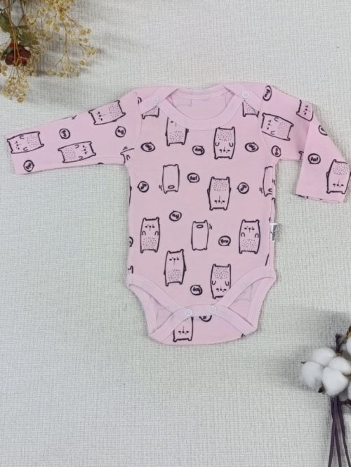 Uzun Kollu Body- Pembe