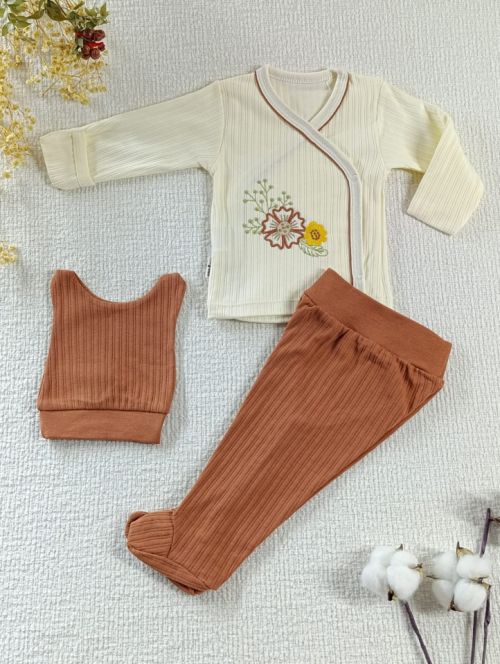 iek lemeli 3'l Zbn Takm Kahverengi