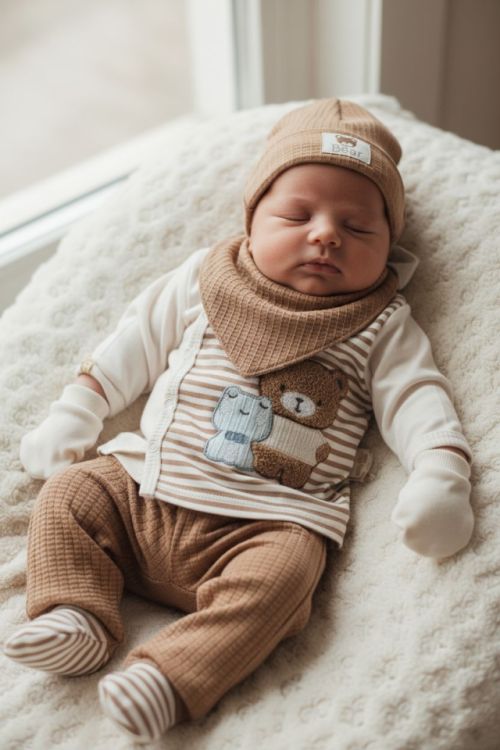 Bear 5' li Zbn Takm Krem-Kahve