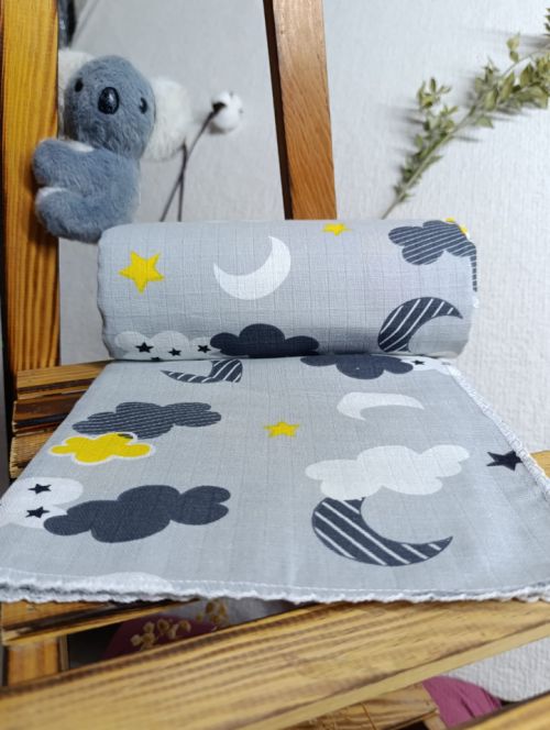 Bulutlu Mslin Battaniye - Gri