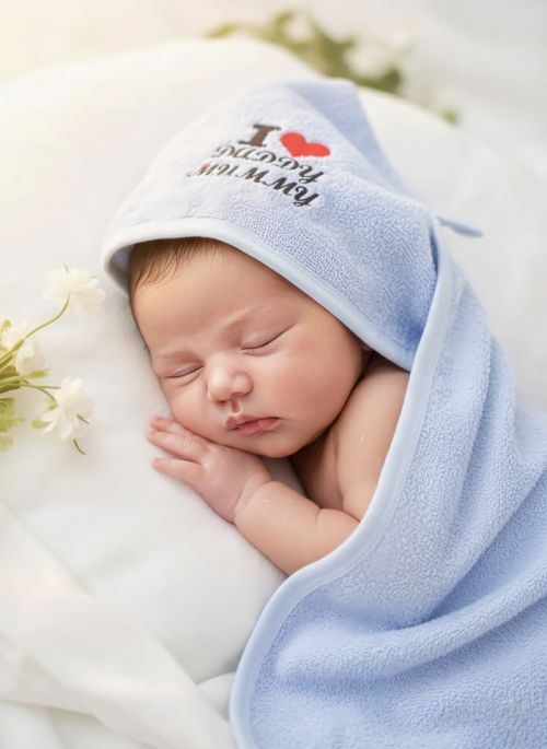 Kaponlu Havlu Ve Kese Mavi