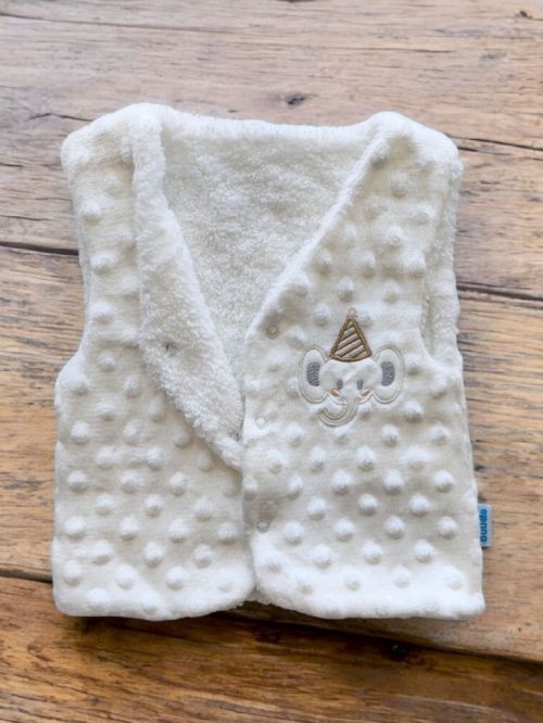 Nohut Desen Tyl Yelek Beyaz